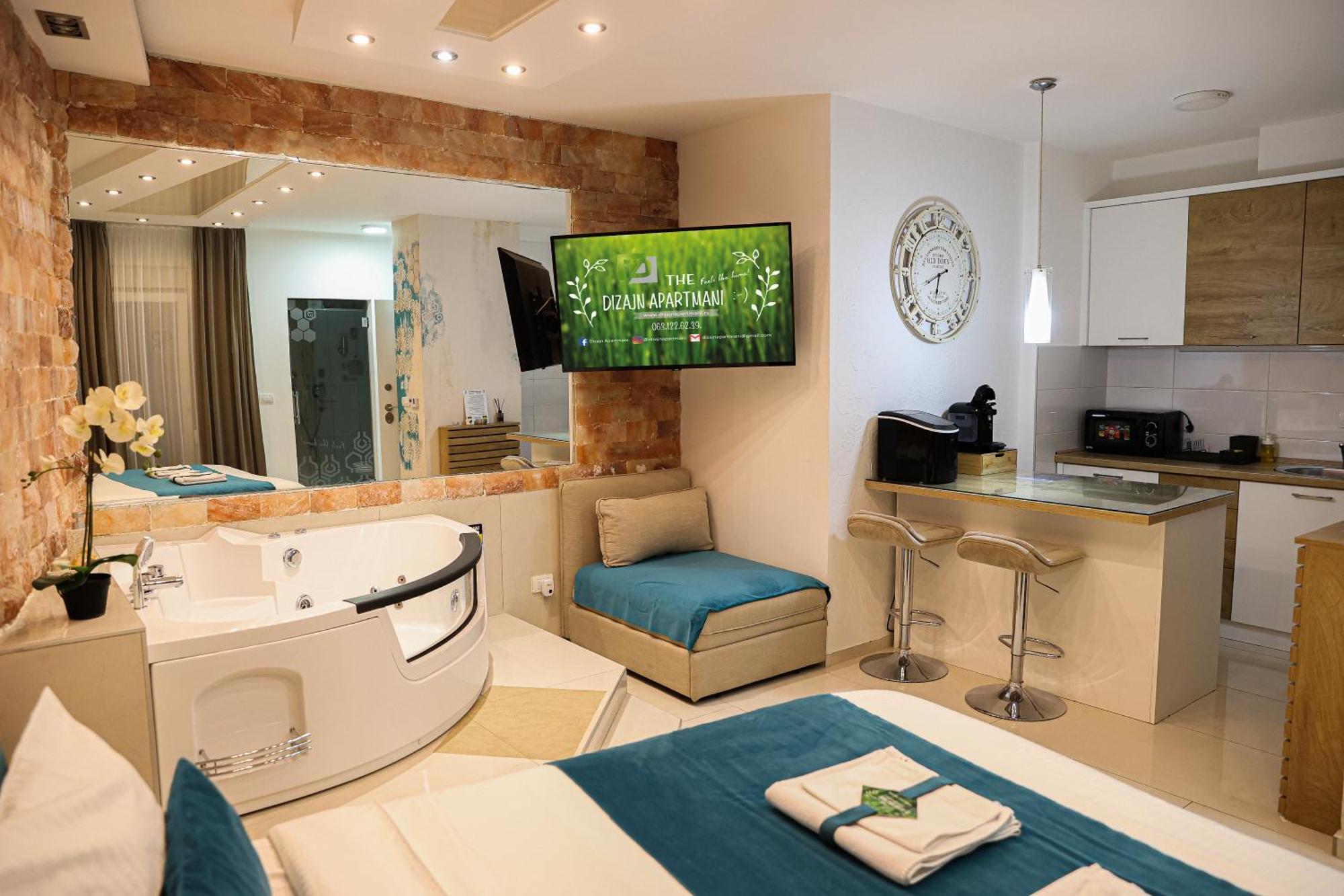 Design Apartment Premium Spa Lux 4 Star "Dubai" Completely Private Wellness & Spa Free Included Sauna & Jacuzzi & Salt Wall & Fire Place & 3D Ceilings & Business Wifi & Netflix & Keyless Code Entry & Full Smart App & Secure 2 Parking Place Ćuprija 外观 照片